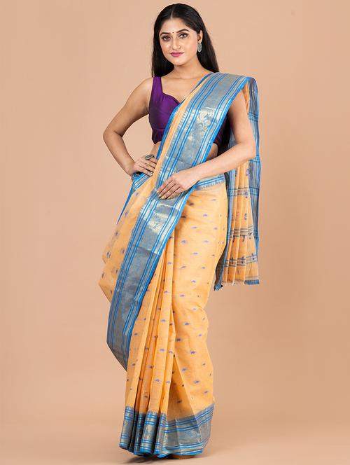 women's self design beige colored saree - 20121309 - Very Small Image - 1