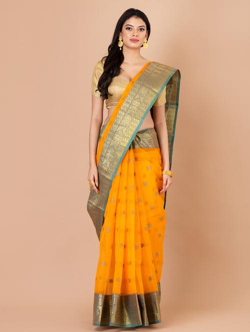 women's self design mustard colored saree - 20121362 - Very Small Image - 1