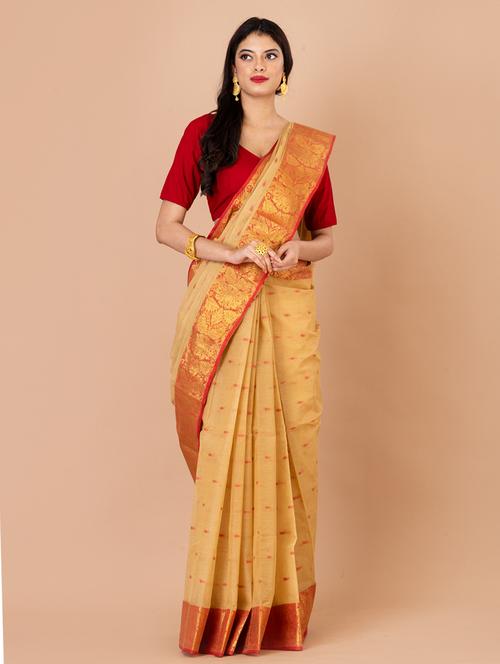 women's self design beige colored saree - 20121386 - Very Small Image - 1