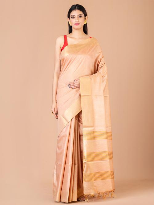cream mysore silk saree with blouse - 20121476 - Very Small Image - 1