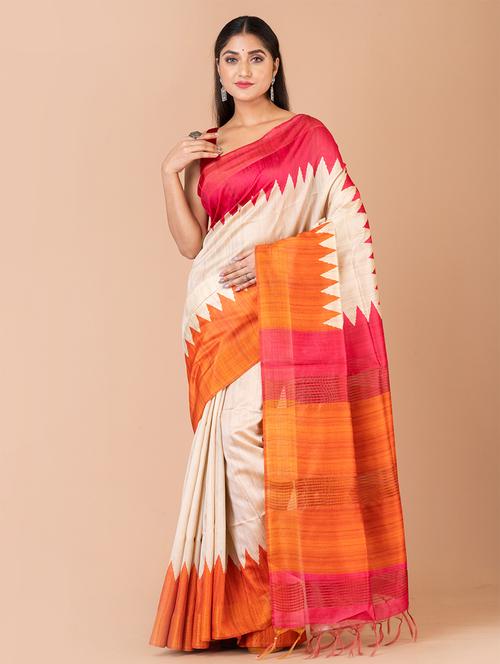 beige silk mysore saree with blouse - 20121486 - Very Small Image - 1