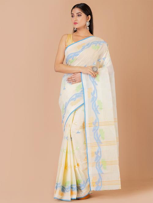 offwhite cotton tant saree - 20121495 - Very Small Image - 1