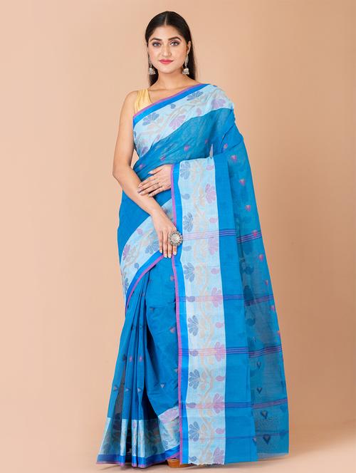 women's self design blue colored saree - 20121497 - Very Small Image - 1