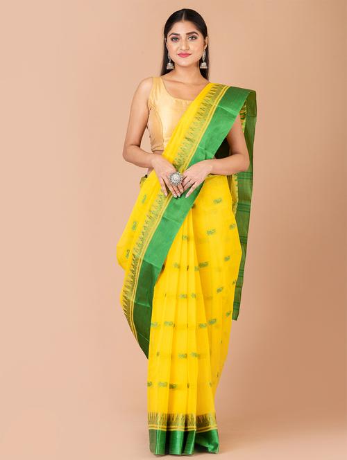 yellow cotton tant saree - 20121538 - Very Small Image - 1