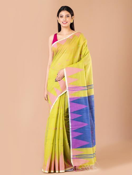 women's self design yellow colored saree with blouse - 20121563 - Very Small Image - 1