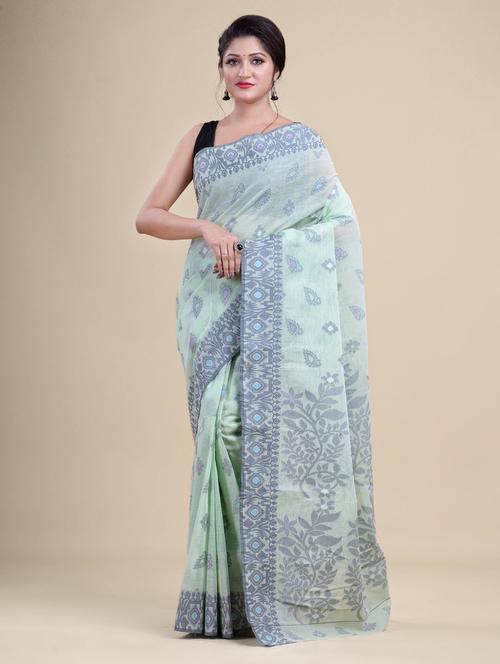 women self design jamdani saree - 20121587 - Very Small Image - 1