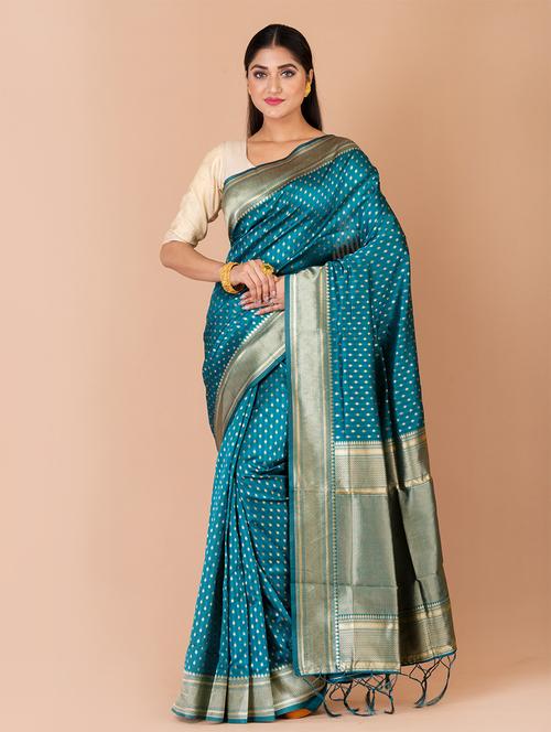 women's banarasi saree with blouse - 20121599 - Very Small Image - 1