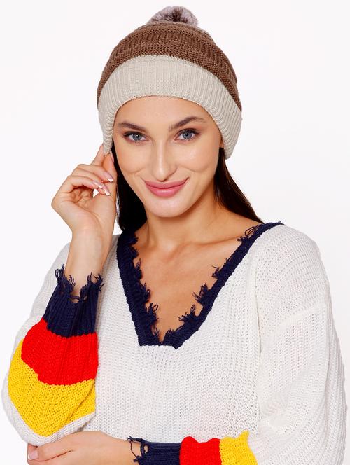 off-white wool winter cap - 20121652 - Very Small Image - 1