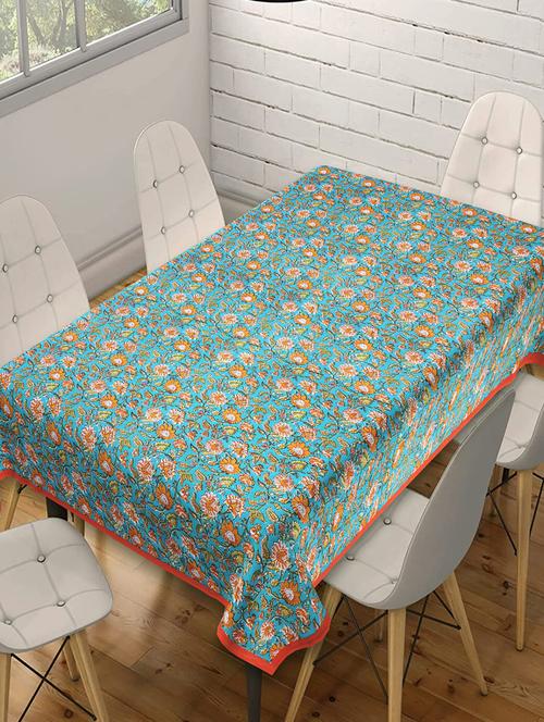 indhome life pure cotton abstract pattern jaipuri style 6 seater dining table cloth cover - 20122012 - Very Small Image - 1