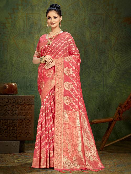 pink cotton saree - 20122094 - Very Small Image - 1