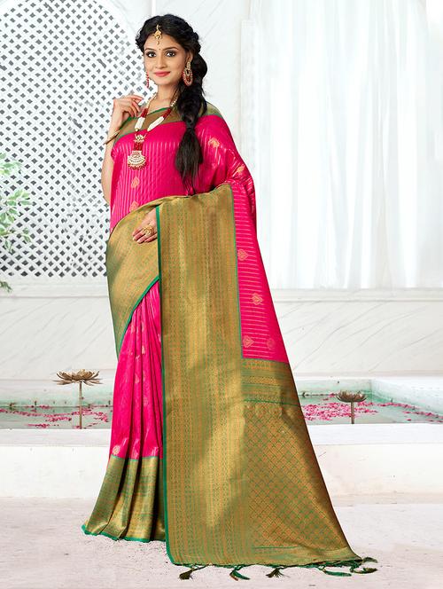 pink silk saree - 20122101 - Very Small Image - 1