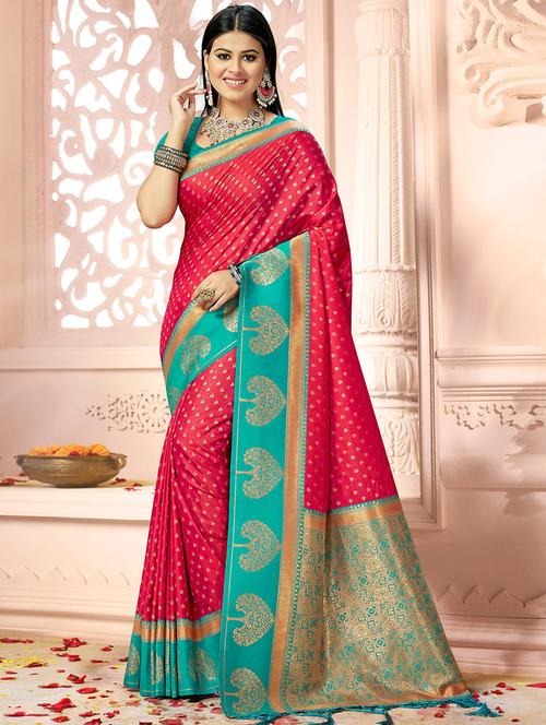 pink silk saree - 20122153 - Very Small Image - 1