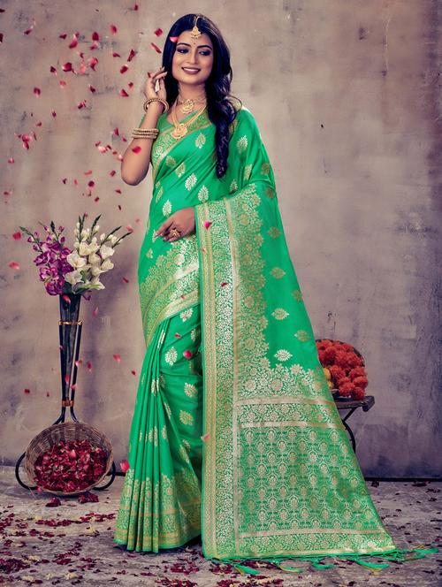 women's banarasi saree - 20122331 - Very Small Image - 1
