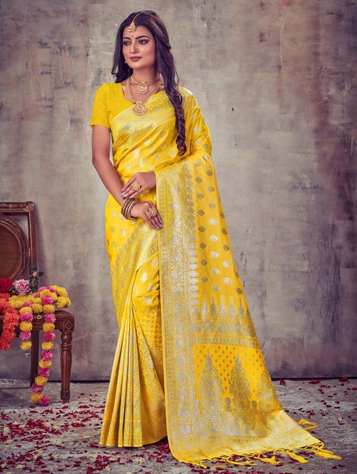 zari work self design banarasi saree - 20122335 - Very Small Image - 1