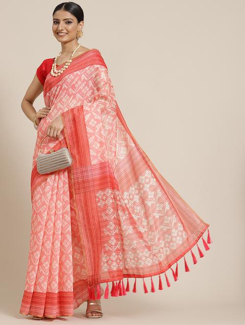 women's printed pink colored saree - 20122941 - Very Small Image - 1
