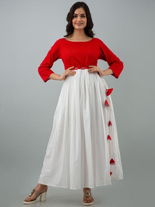 women solid fit & flare dress - 20123296 - Very Small Image - 1