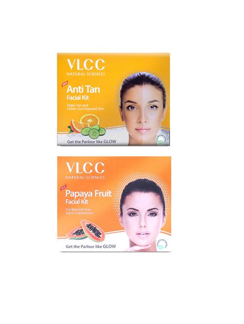 vlcc anti tan facial kit & papaya premium facial kit tube -60 g (pack of 2) - 20123941 - Very Small Image - 1