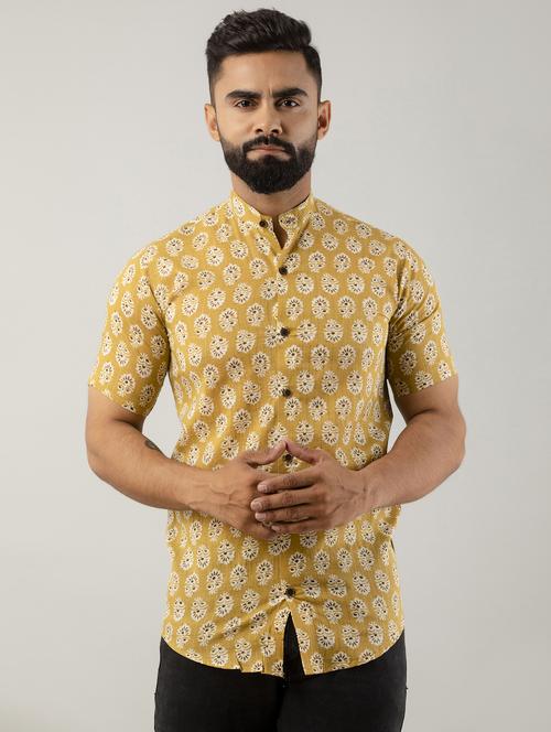 yellow cotton casual shirt - 20124026 - Very Small Image - 1