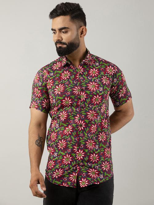 collar neck printed casual shirt - 20124028 - Very Small Image - 1