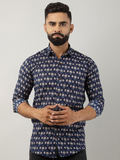 collar neck printed casual shirt - 20124030 - Very Small Image - 1