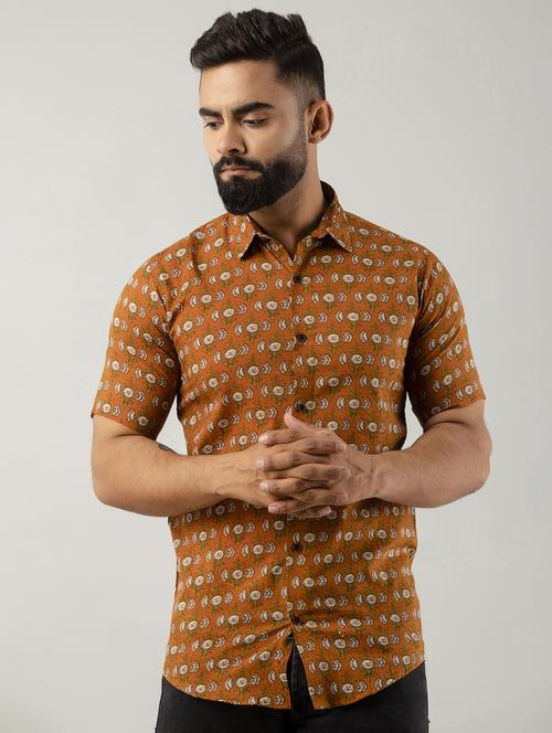 collar neck printed casual shirt - 20124032 - Very Small Image - 1