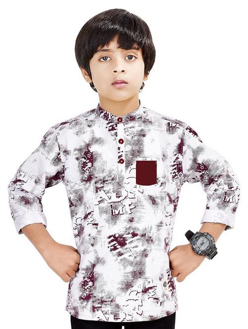 boys printed short kurta - 20124147 - Very Small Image - 1
