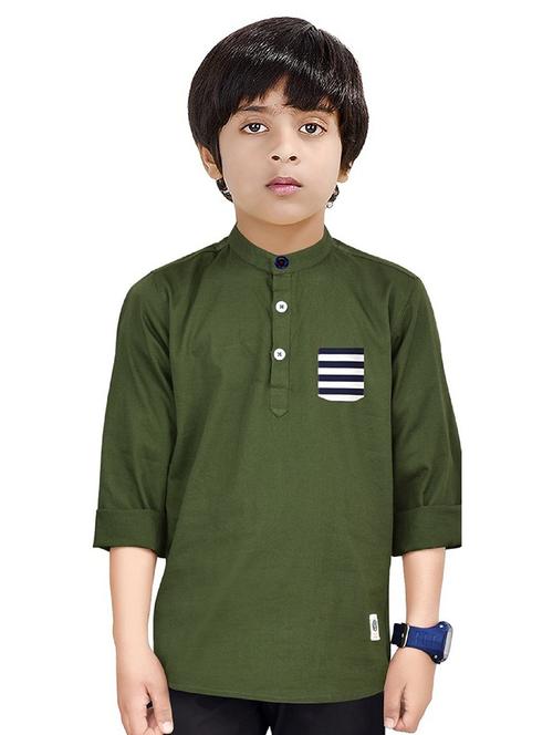 boys self design cotton kurta - 20124184 - Very Small Image - 1