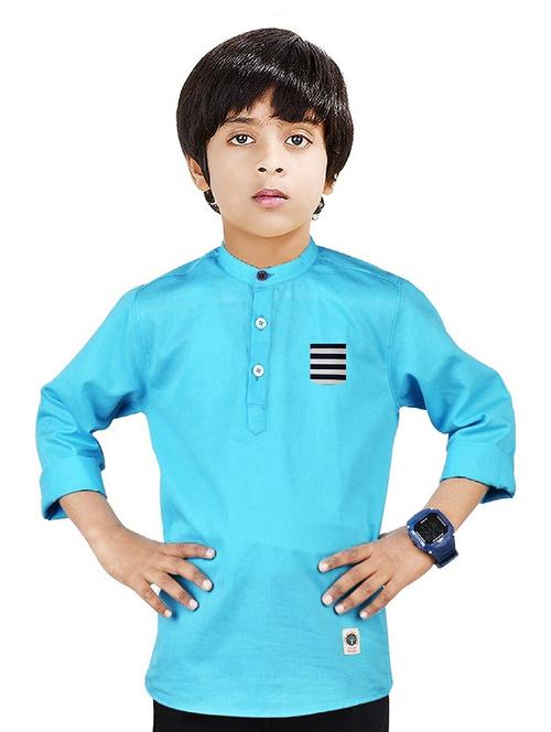 boys self design cotton kurta - 20124189 - Very Small Image - 1