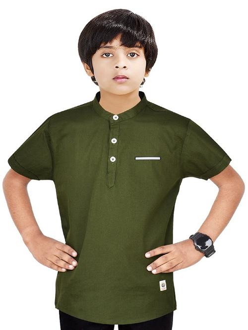boys self design cotton kurta - 20124259 - Very Small Image - 1
