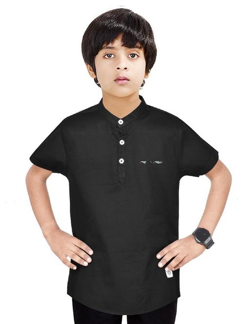 boys self design cotton kurta - 20124267 - Very Small Image - 1