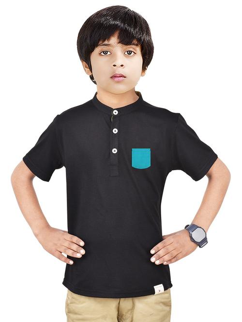 boys solid cotton short kurta - 20124736 - Very Small Image - 1