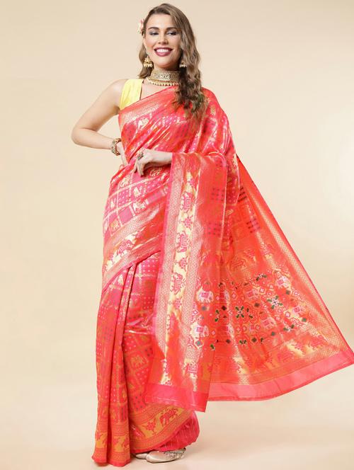 women self design paithani saree with blouse - 20125543 - Very Small Image - 1
