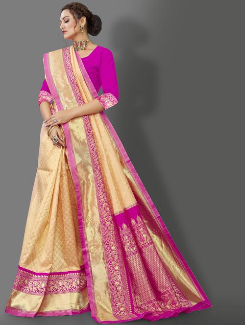 women self design banarasi saree with blouse - 20125564 - Very Small Image - 1