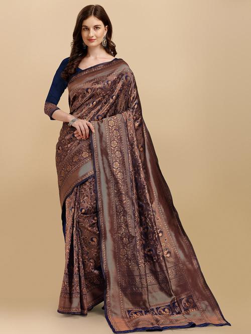 women self design woven saree - 20125647 - Very Small Image - 1