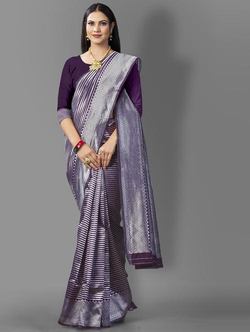 women self design banarasi saree with blouse - 20125738 - Very Small Image - 1