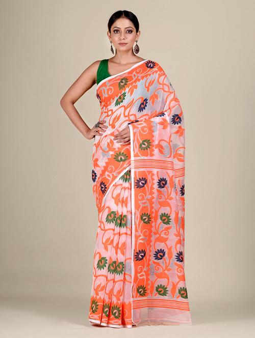women's self design white colored saree - 20126418 - Very Small Image - 1