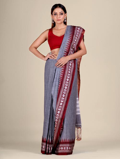 women's self design grey colored saree - 20126447 - Very Small Image - 1