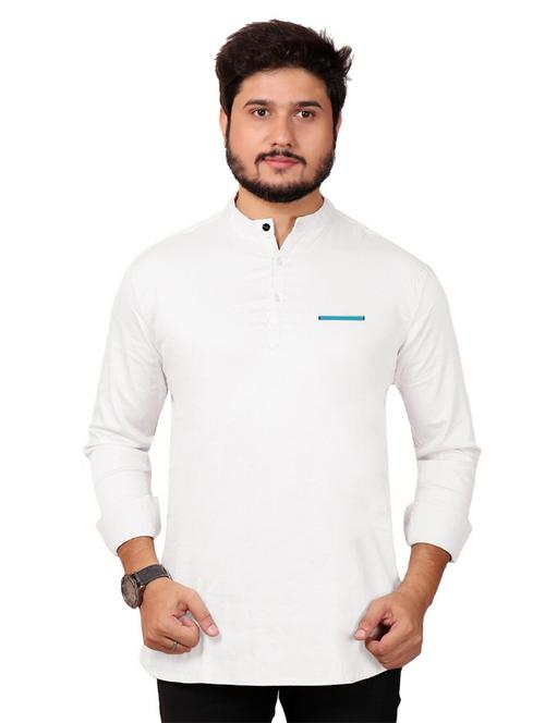 mandarin neck solid kurta - 20126845 - Very Small Image - 1