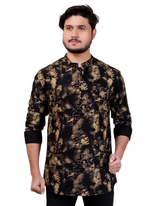 mandarin neck printed short kurta - 20126875 - Very Small Image - 1