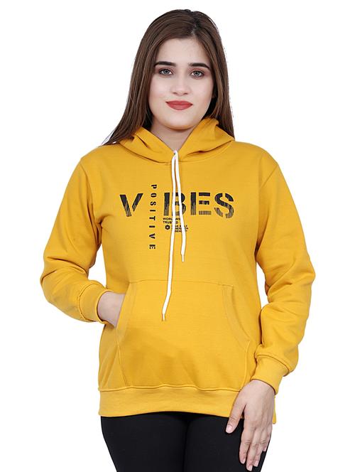 yellow printed hooded neck sweatshirt - 20126971 - Very Small Image - 1