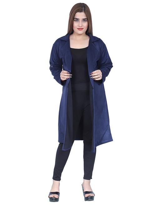 dark blue solid long sleeve shrug - 20126982 - Very Small Image - 1