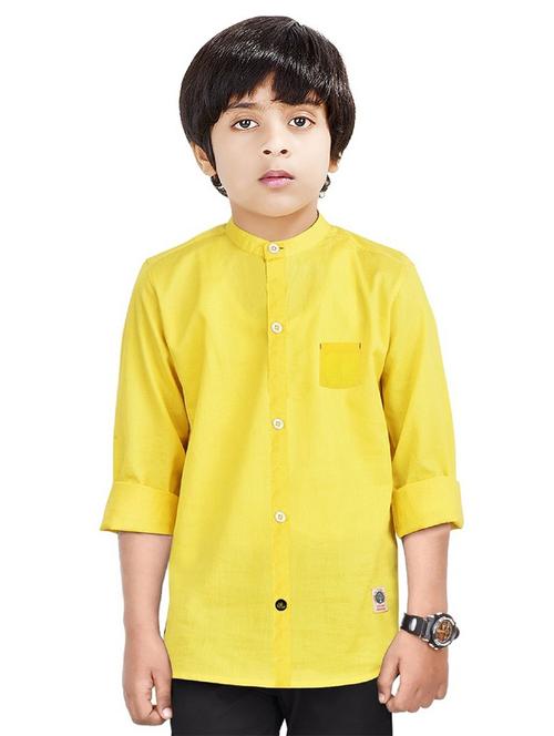 boys cotton solids shirt - 20127307 - Very Small Image - 1