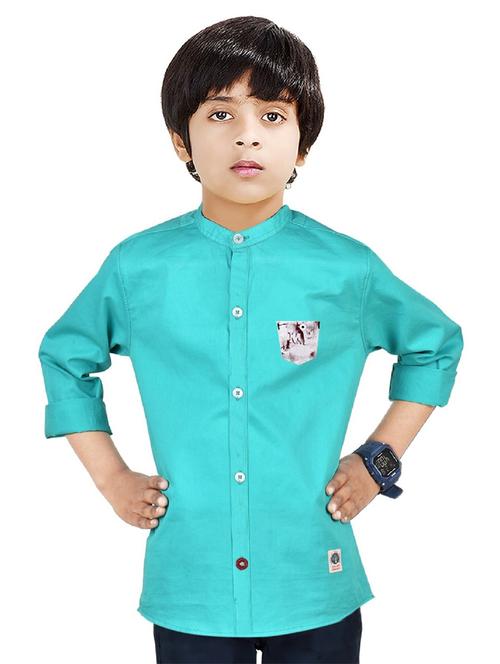 boys cotton solids shirt - 20127314 - Very Small Image - 1