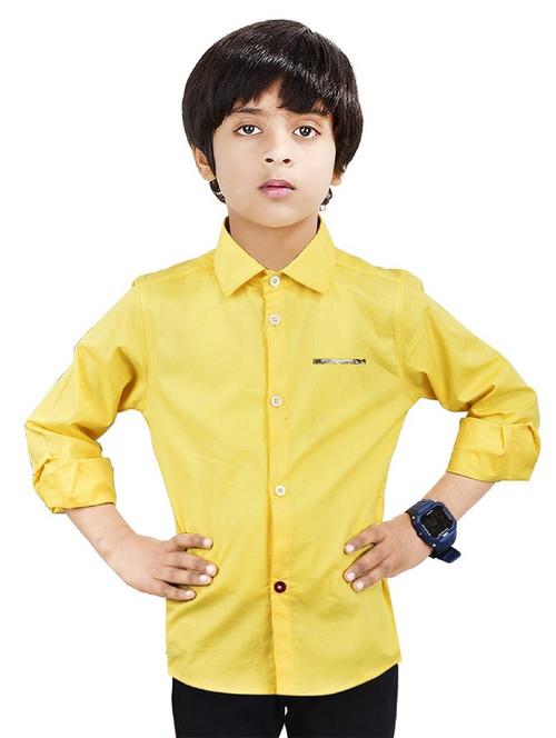 boys cotton solids shirt - 20127322 - Very Small Image - 1