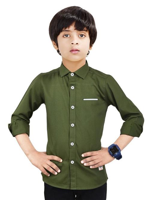 boys cotton solids shirt - 20127344 - Very Small Image - 1