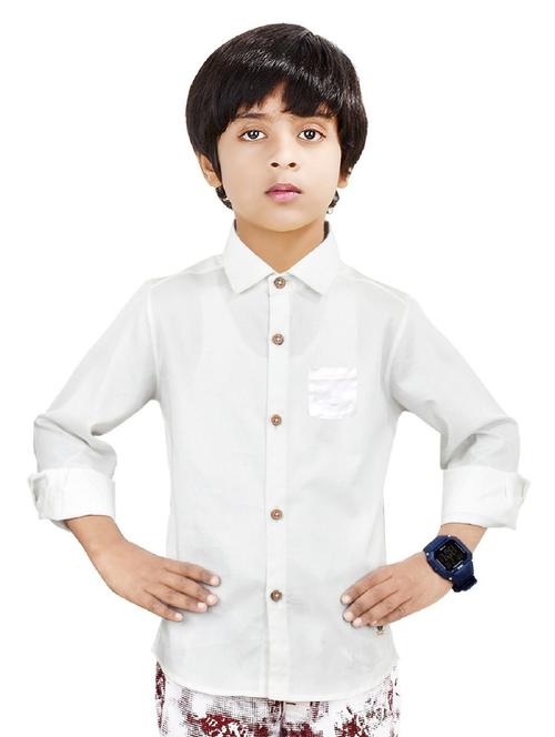 boys cotton solids shirt - 20127352 - Very Small Image - 1