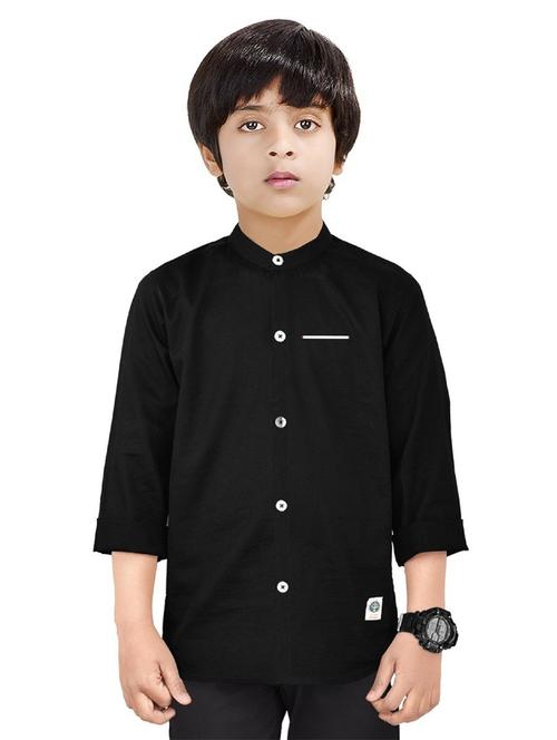 boys cotton solids shirt - 20127378 - Very Small Image - 1