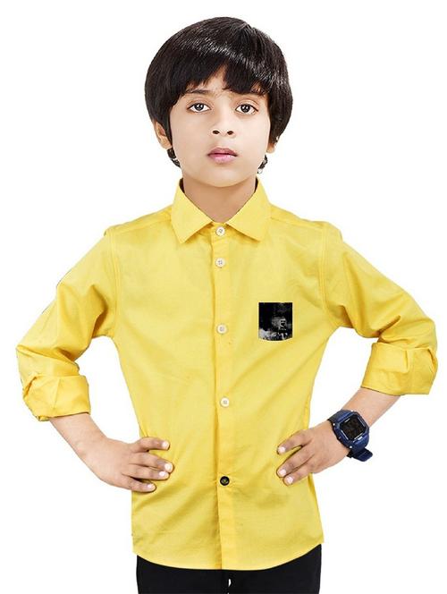 boys shirt collar neck solid shirt - 20127436 - Very Small Image - 1