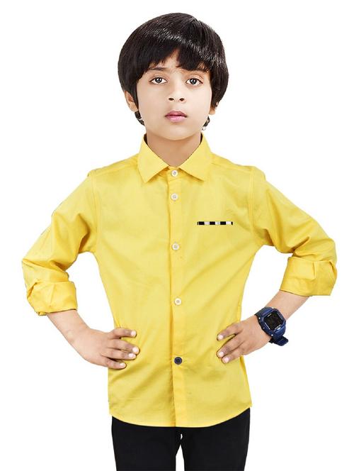 boys shirt collar neck solid shirt - 20127509 - Very Small Image - 1
