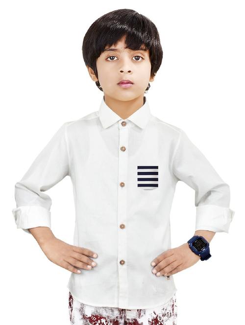 boys shirt collar neck solid shirt - 20127553 - Very Small Image - 1